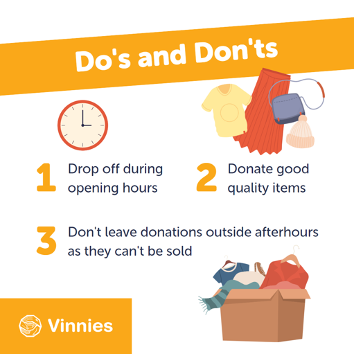 Donation Do's and Don'ts for Vinnies shops