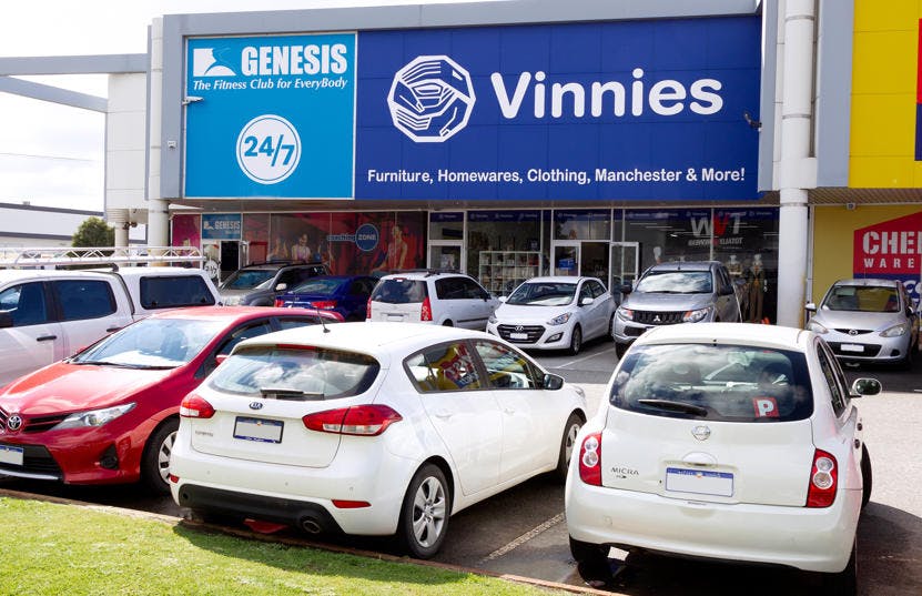 A photo of the outside of the Vinnies Belmont shop, staffed by friendly and helpful volunteers and staff who are there to help you find that special item to suit your requirements.