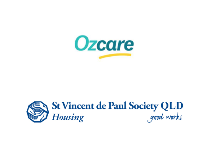 Ozcare and Vinnies Housing Logos