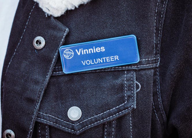 Vinnies volunteer name tag