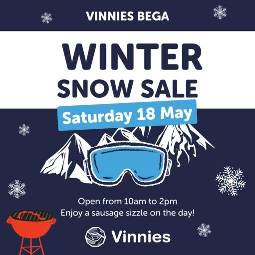 Bega Snow Gear Sale on Saturday 18 May Social Tile
